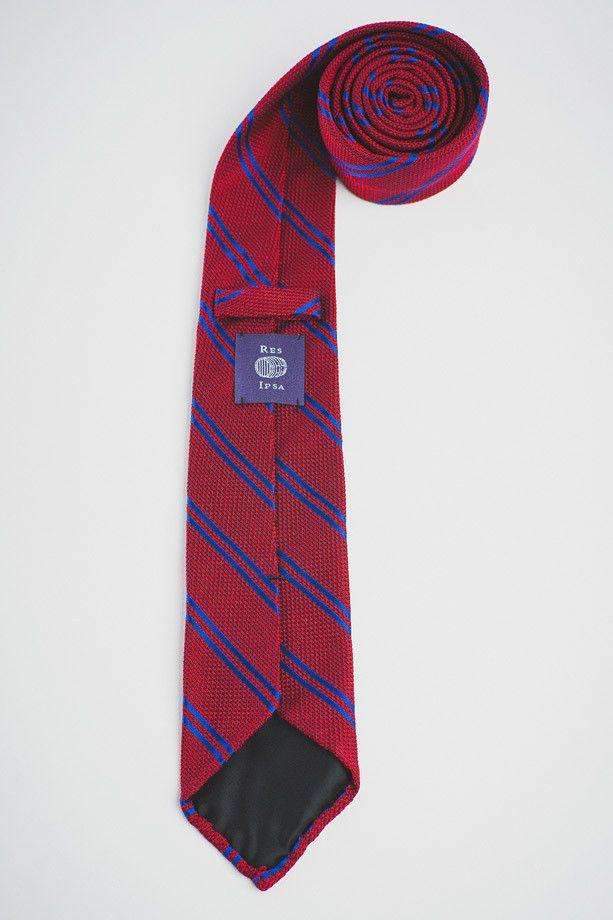 RED GRENADINE WITH BLUE DOUBLE STRIPES - RES IPSA