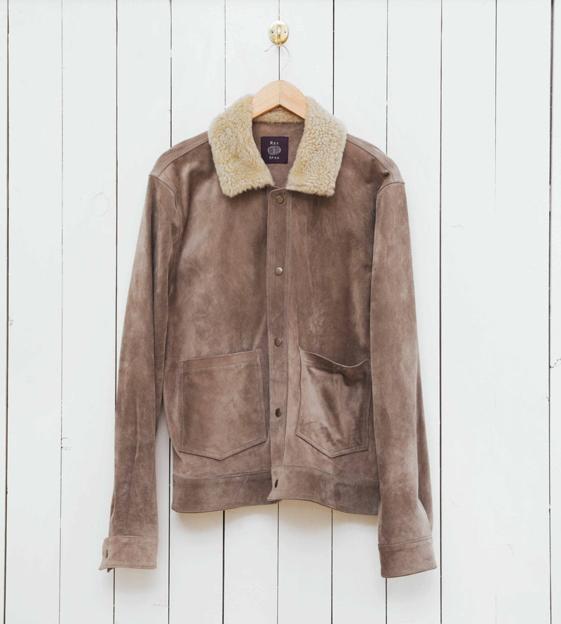 Suede Jacket With Shearling Collar #4 - RES IPSA