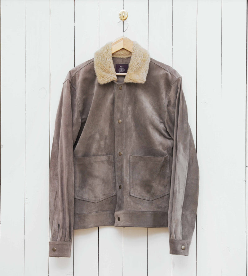 Suede Jacket With Shearling Collar #5 - RES IPSA